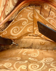 Brighton Brown Croc-Embossed Organizer Shoulder Bag