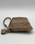 Coach Signature Brown Coated Canvas Zip Wristlet