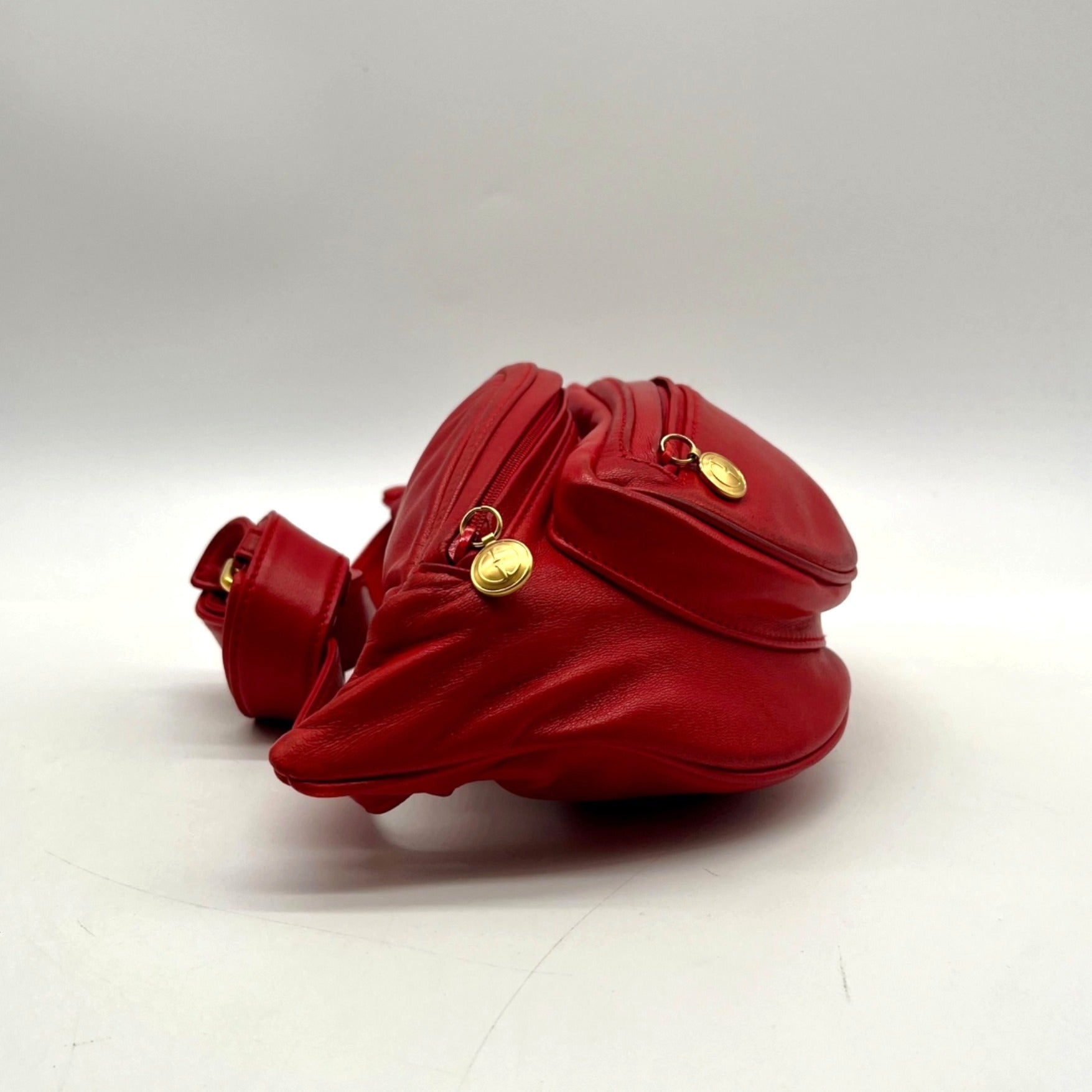 Gucci Red Smooth Leather Belt Bag