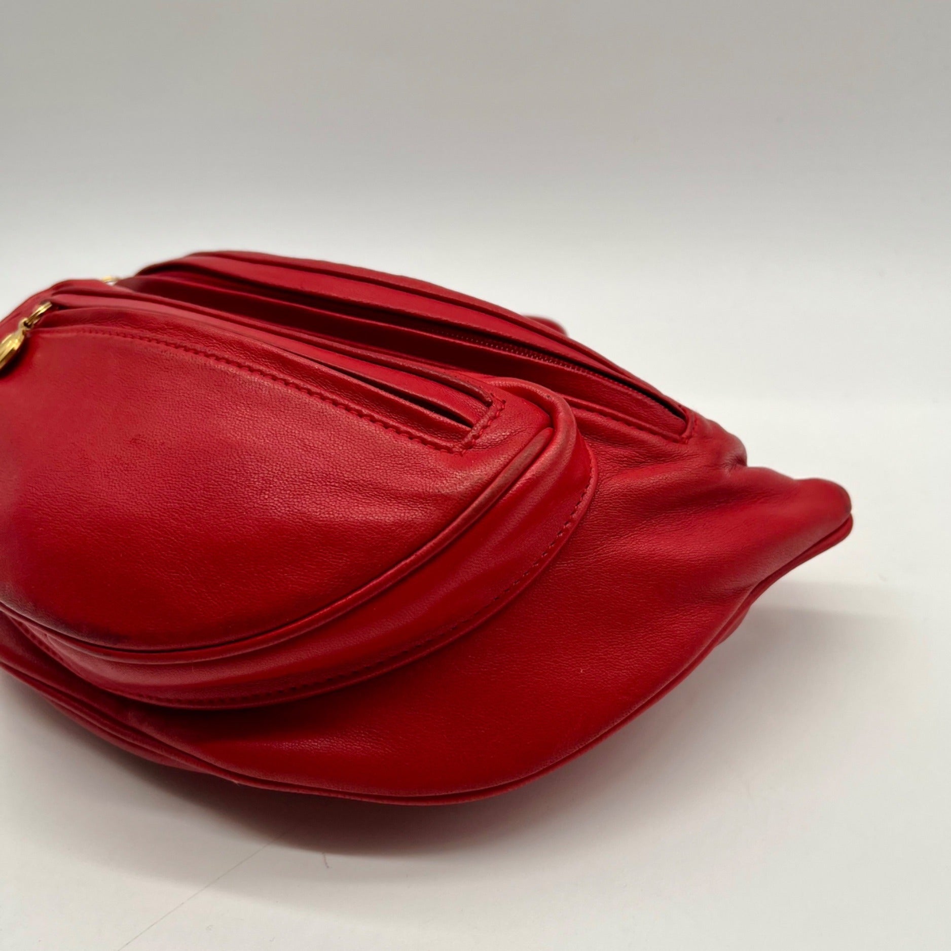 Gucci Red Smooth Leather Belt Bag