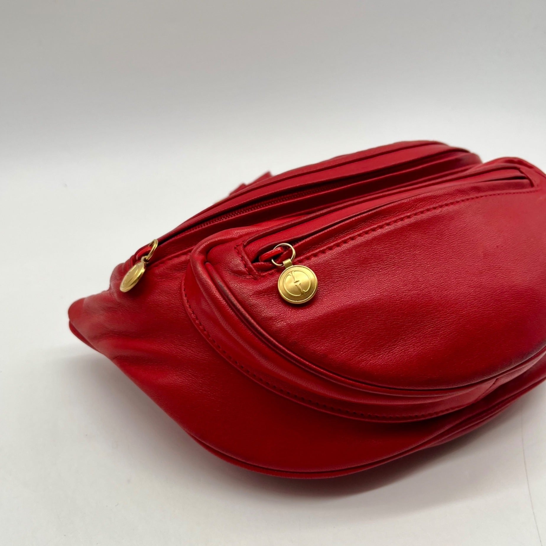 Gucci Red Smooth Leather Belt Bag