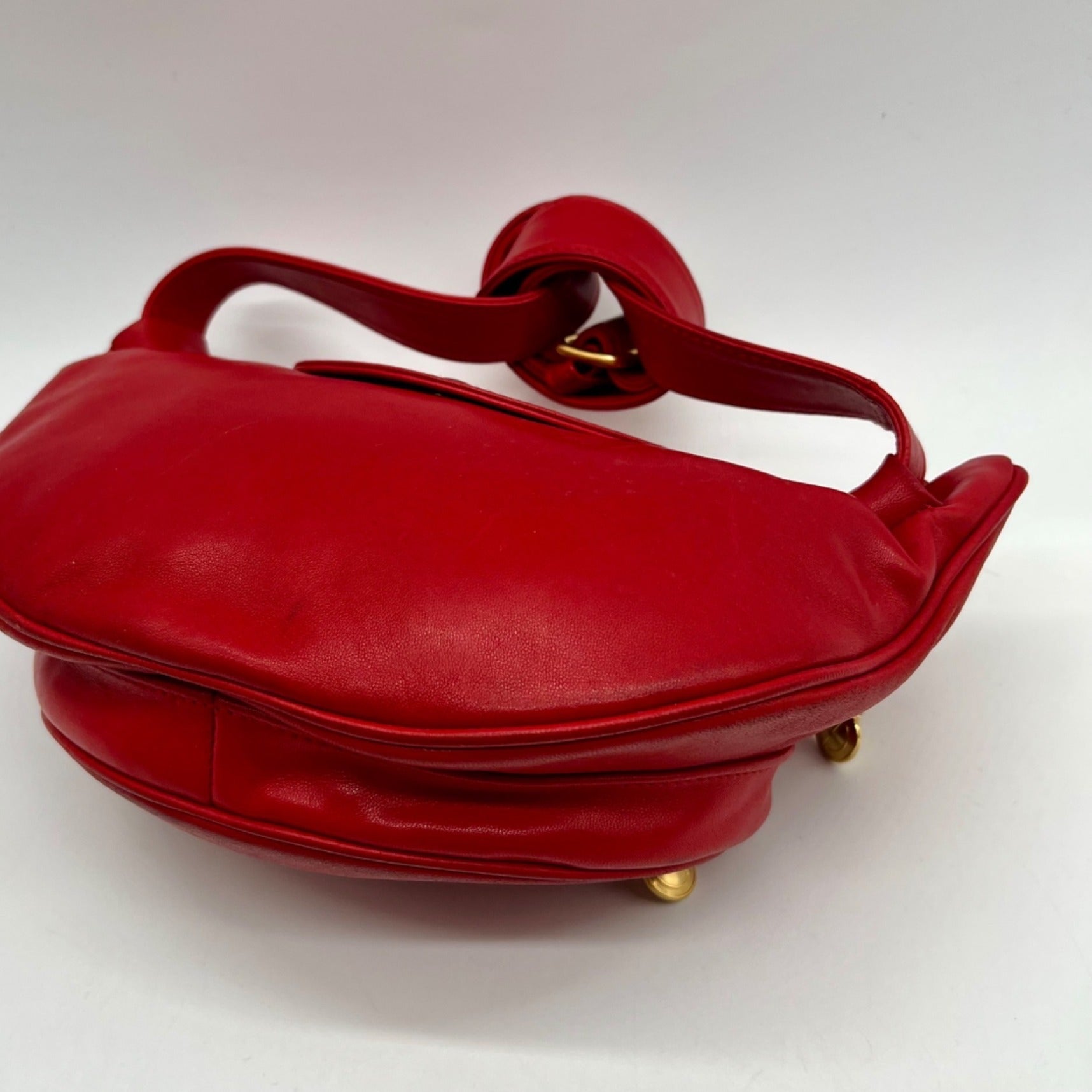 Gucci Red Smooth Leather Belt Bag