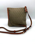 Dooney & Bourke Tan Signature Canvas Maxi Quilt Crossbody Bag