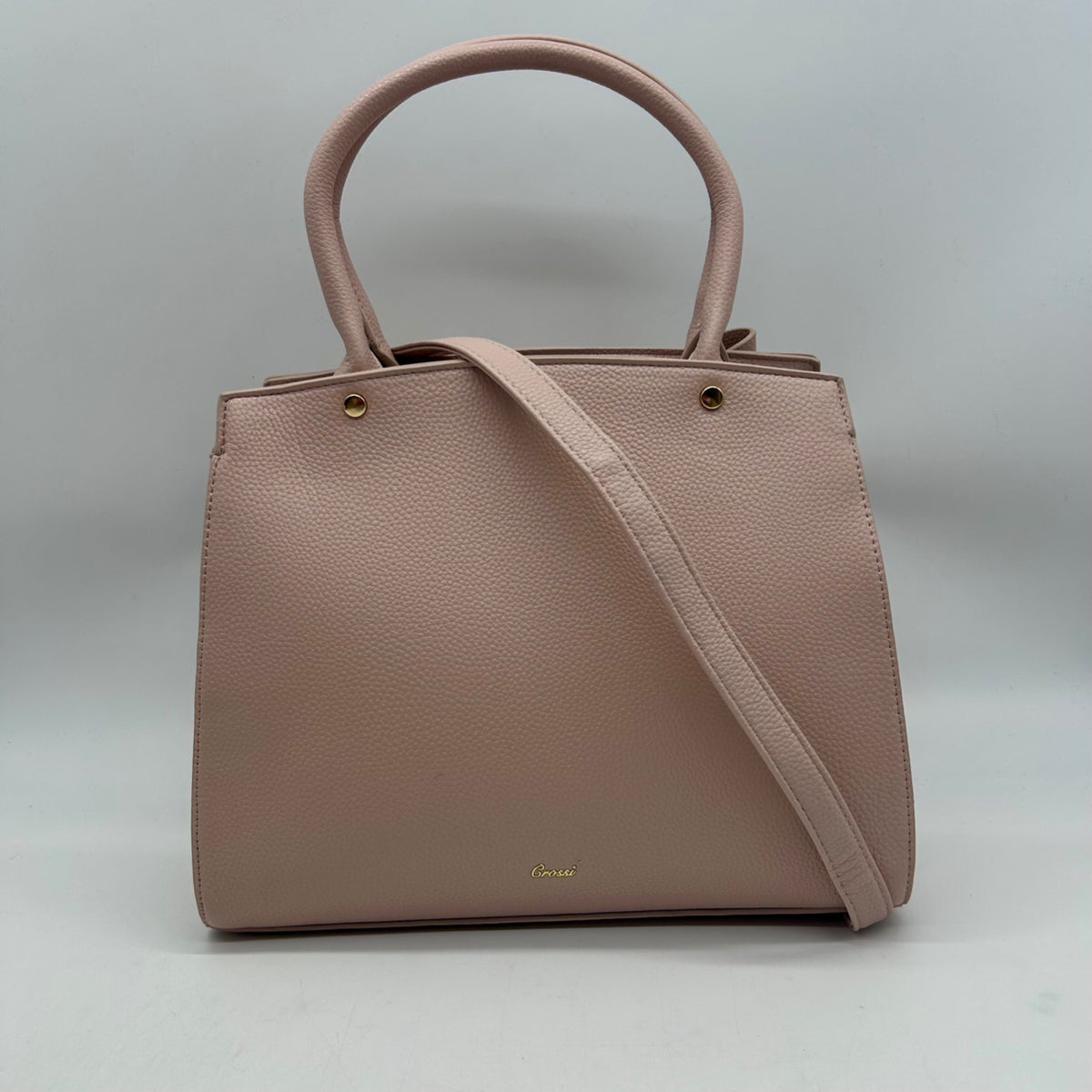 Grossi Pink Faux Leather Poppy Bowtie Top Handle Satchel Bag