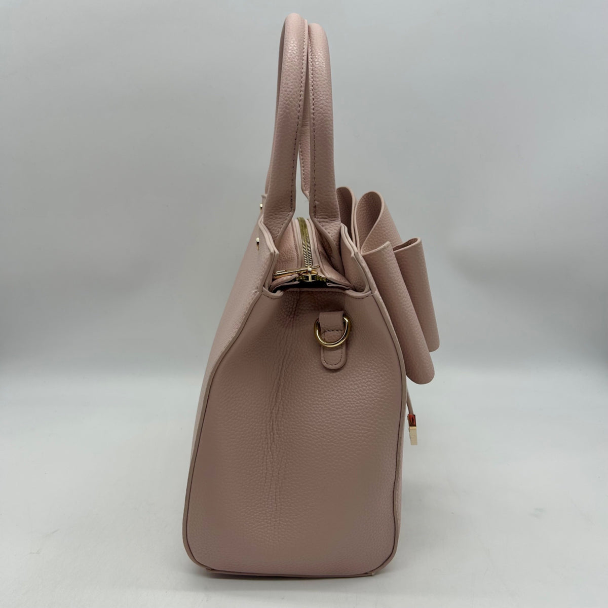 Grossi Pink Faux Leather Poppy Bowtie Top Handle Satchel Bag