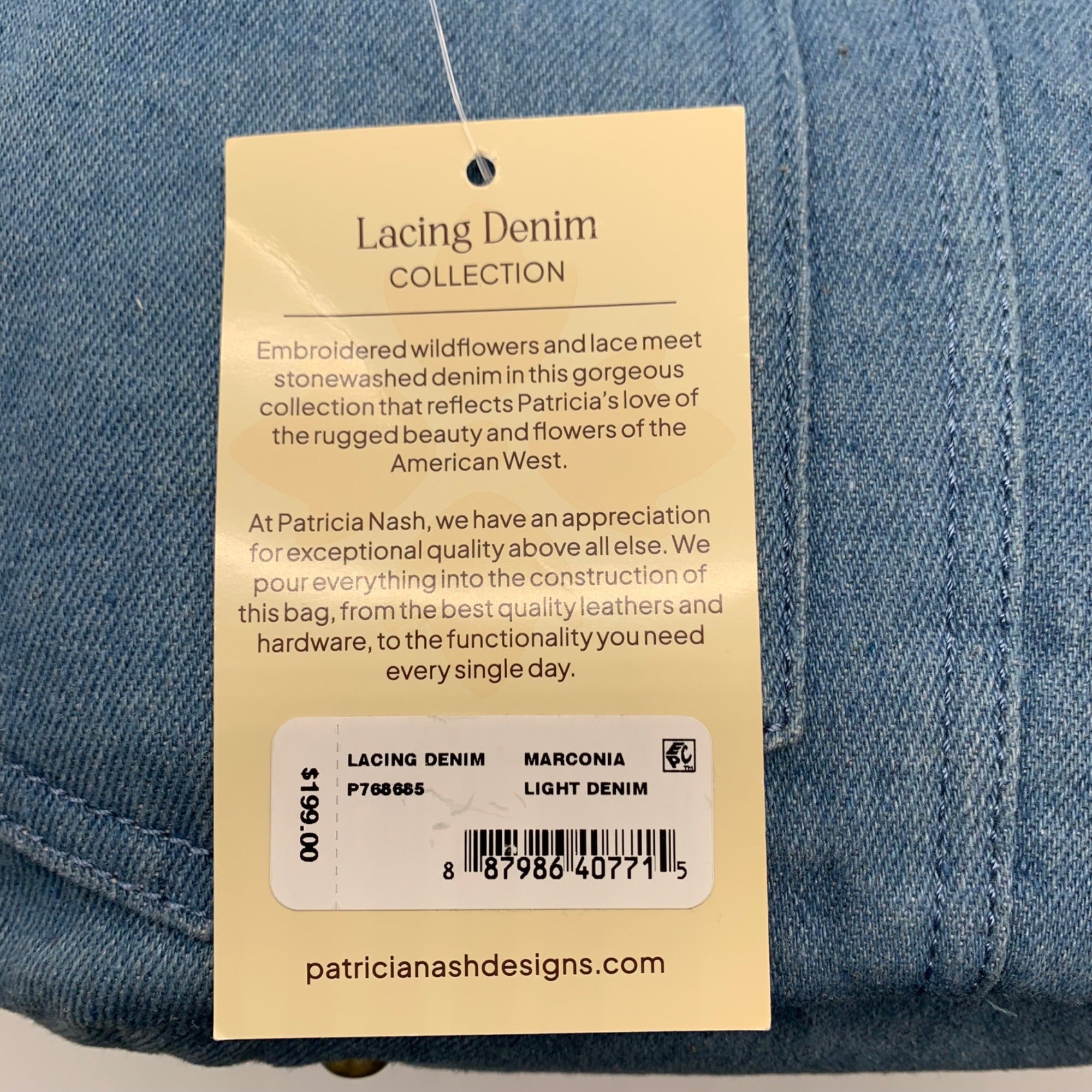 Patricia Nash Blue Marconia Small Denim Tote Bag