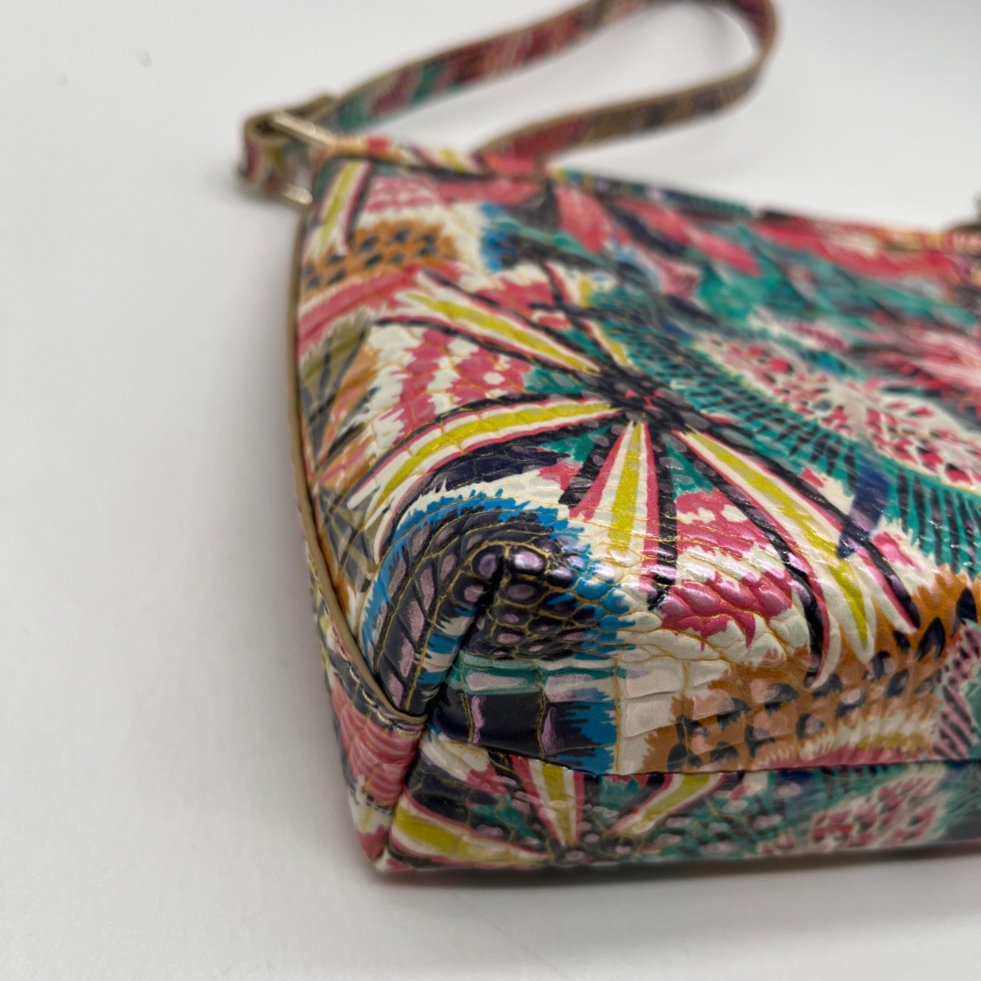 Brahmin Multicolor Croc Embossed Leather Lorelei Shoulder Bag