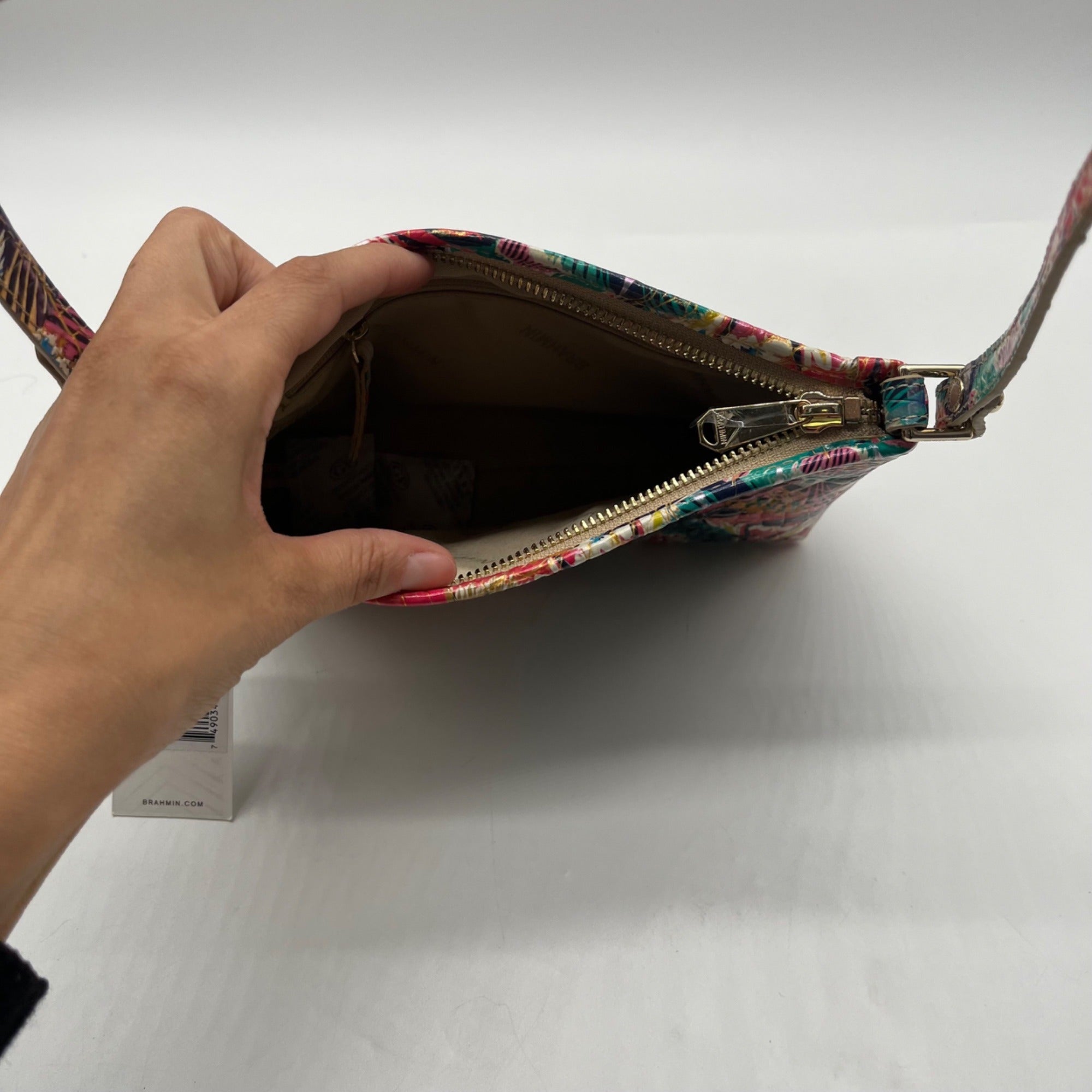 Brahmin Multicolor Croc Embossed Leather Lorelei Shoulder Bag