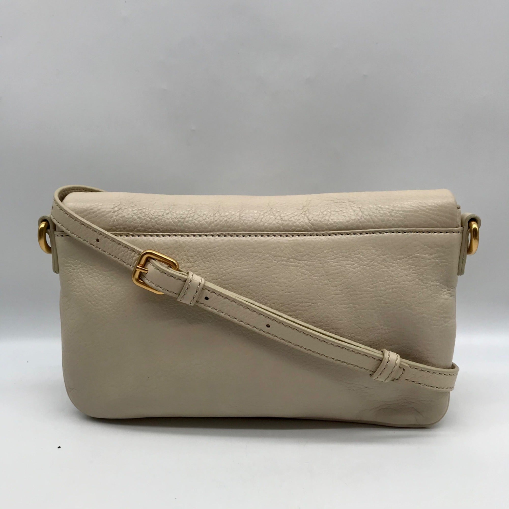 Marc Jacobs Cream Leather Flap Crossbody Bag