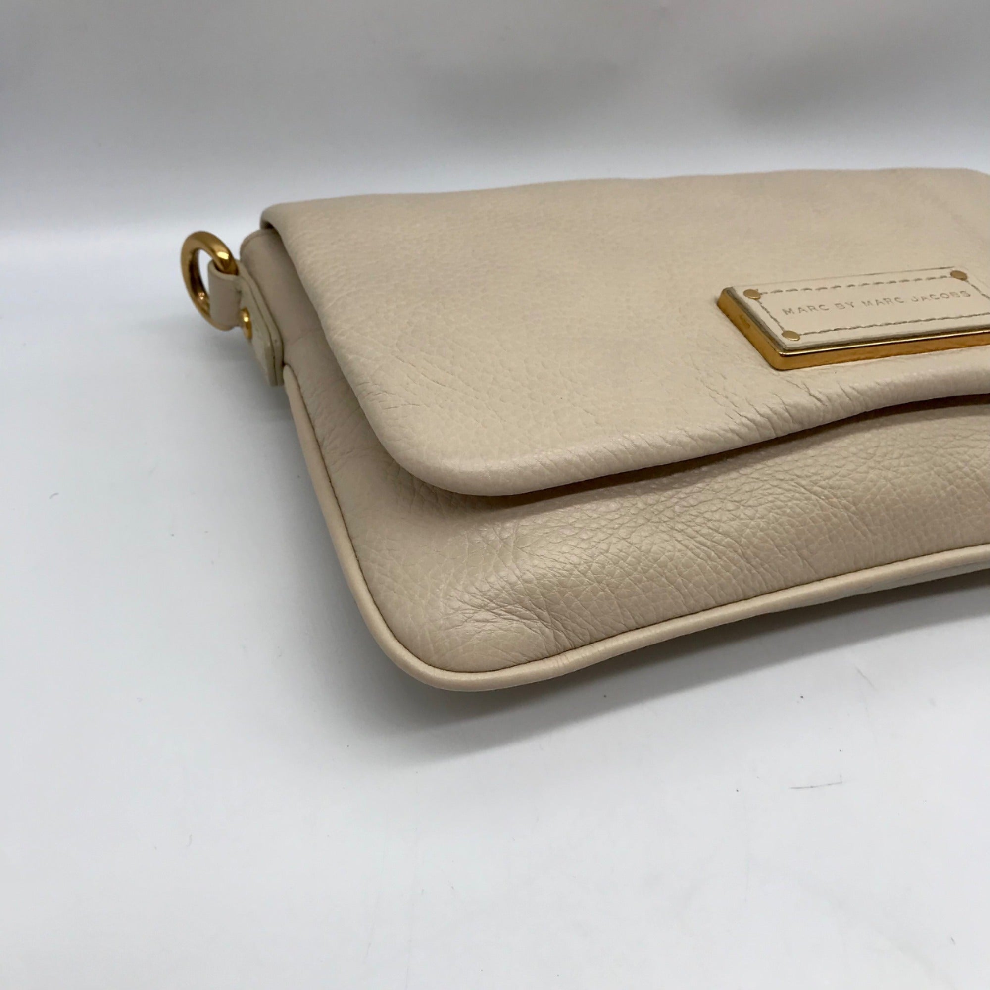 Marc Jacobs Cream Leather Flap Crossbody Bag