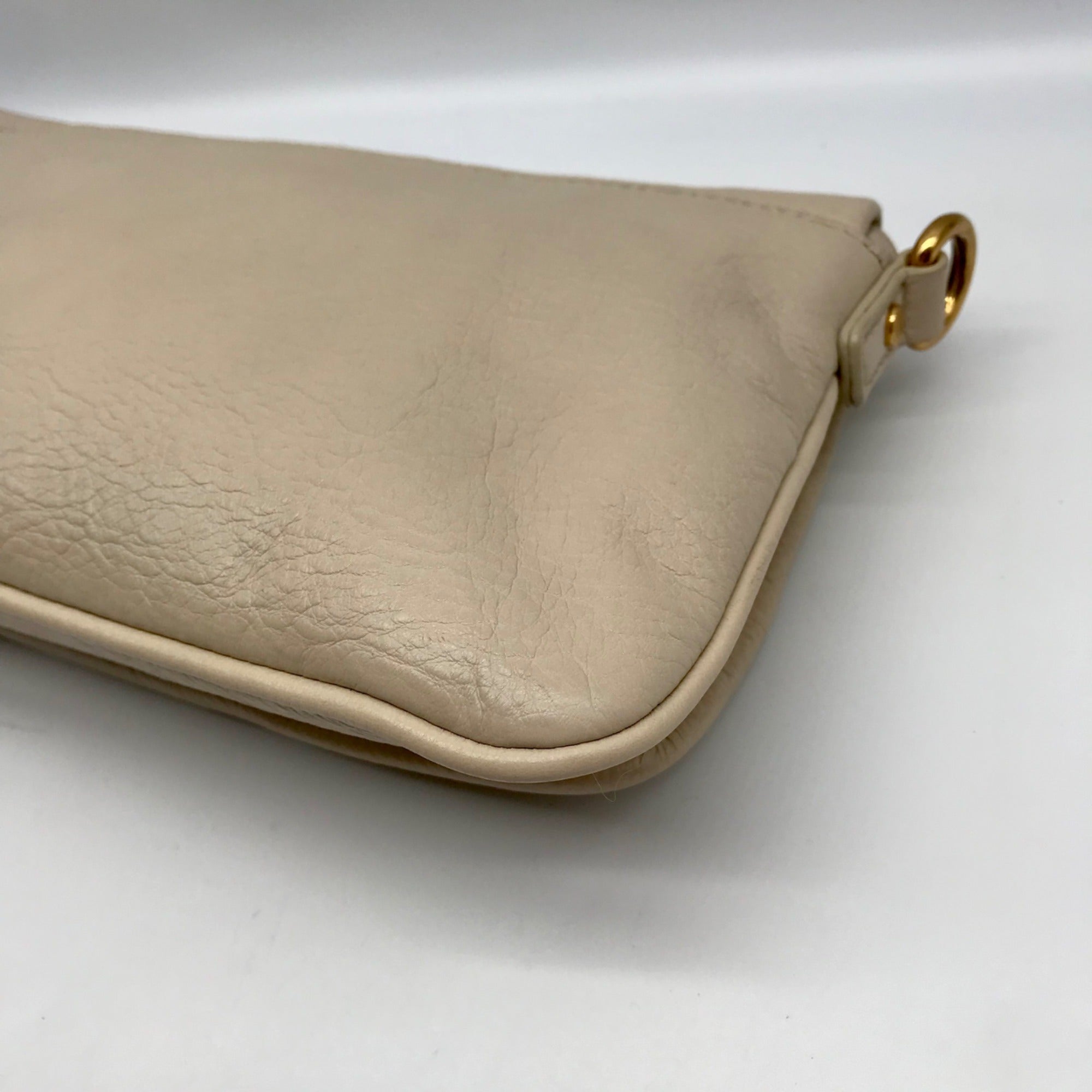 Marc Jacobs Cream Leather Flap Crossbody Bag