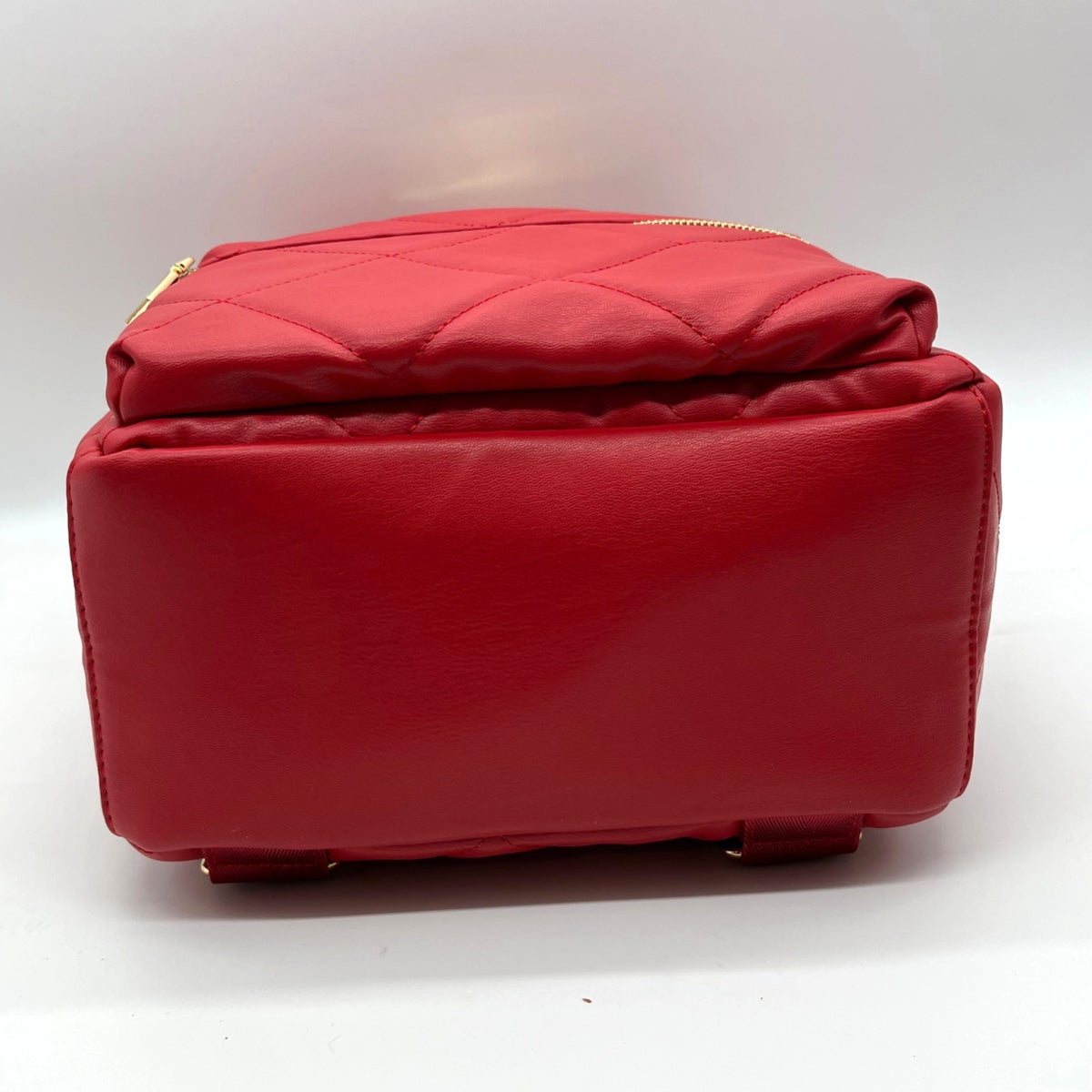 Badgley Mischka Red Quilted Leather Backpack