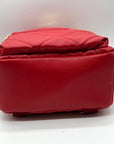 Badgley Mischka Red Quilted Leather Backpack