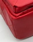 Badgley Mischka Red Quilted Leather Backpack