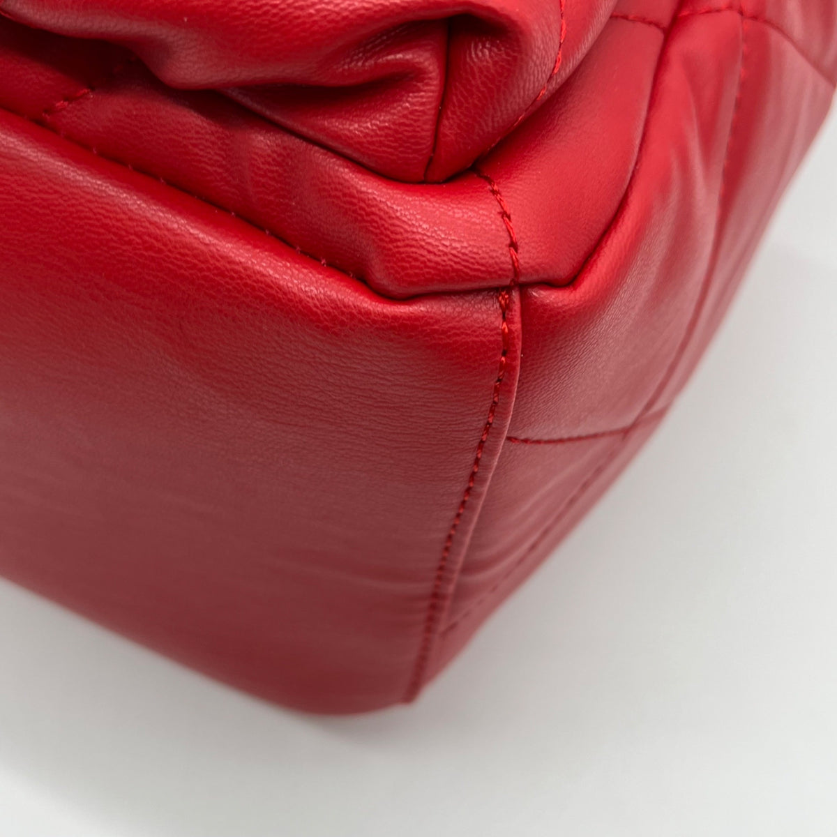 Badgley Mischka Red Quilted Leather Backpack