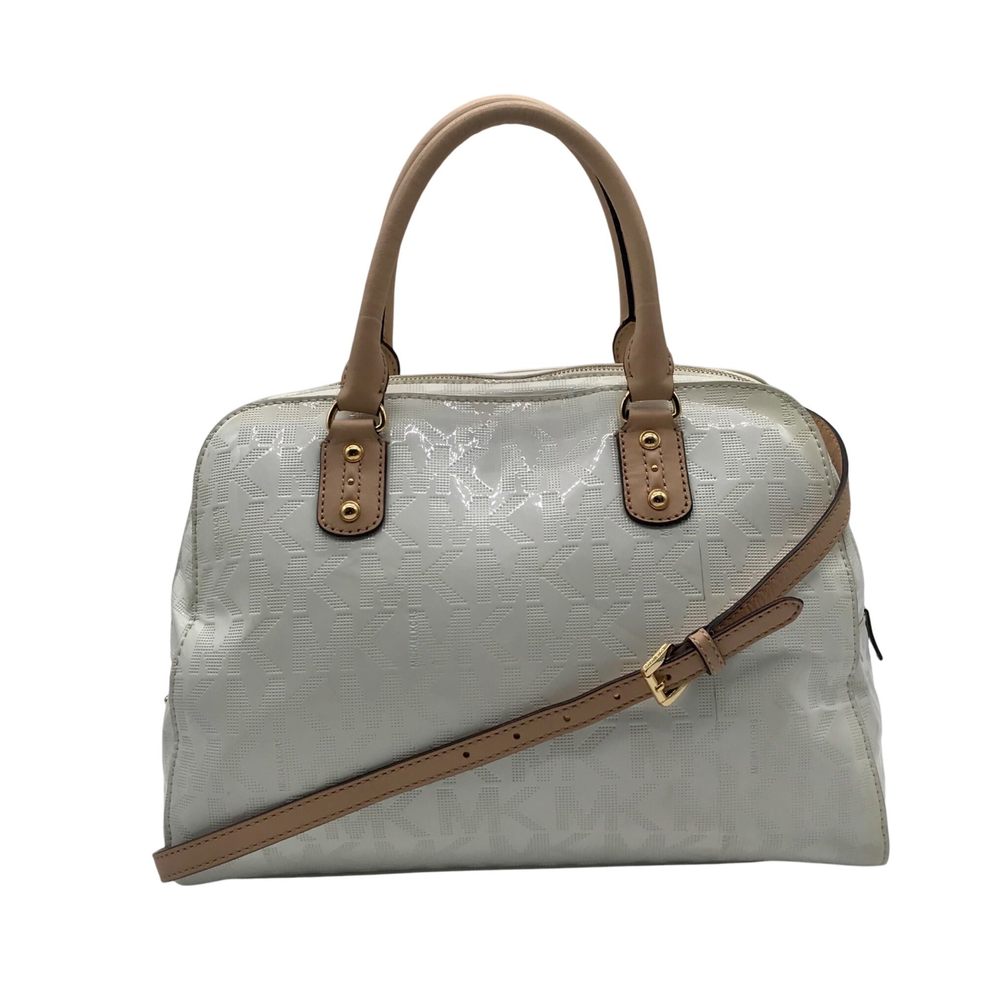Michael Kors White Patent Leather Cindy Convertible Satchel &amp; Wallet