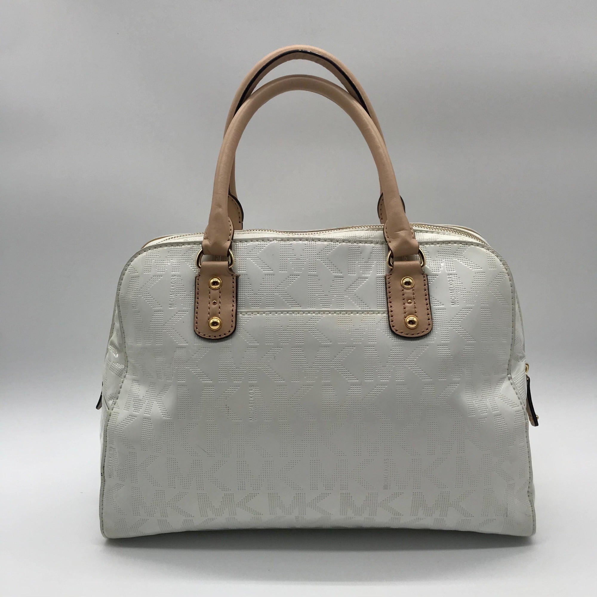 Michael Kors White Patent Leather Cindy Convertible Satchel &amp; Wallet