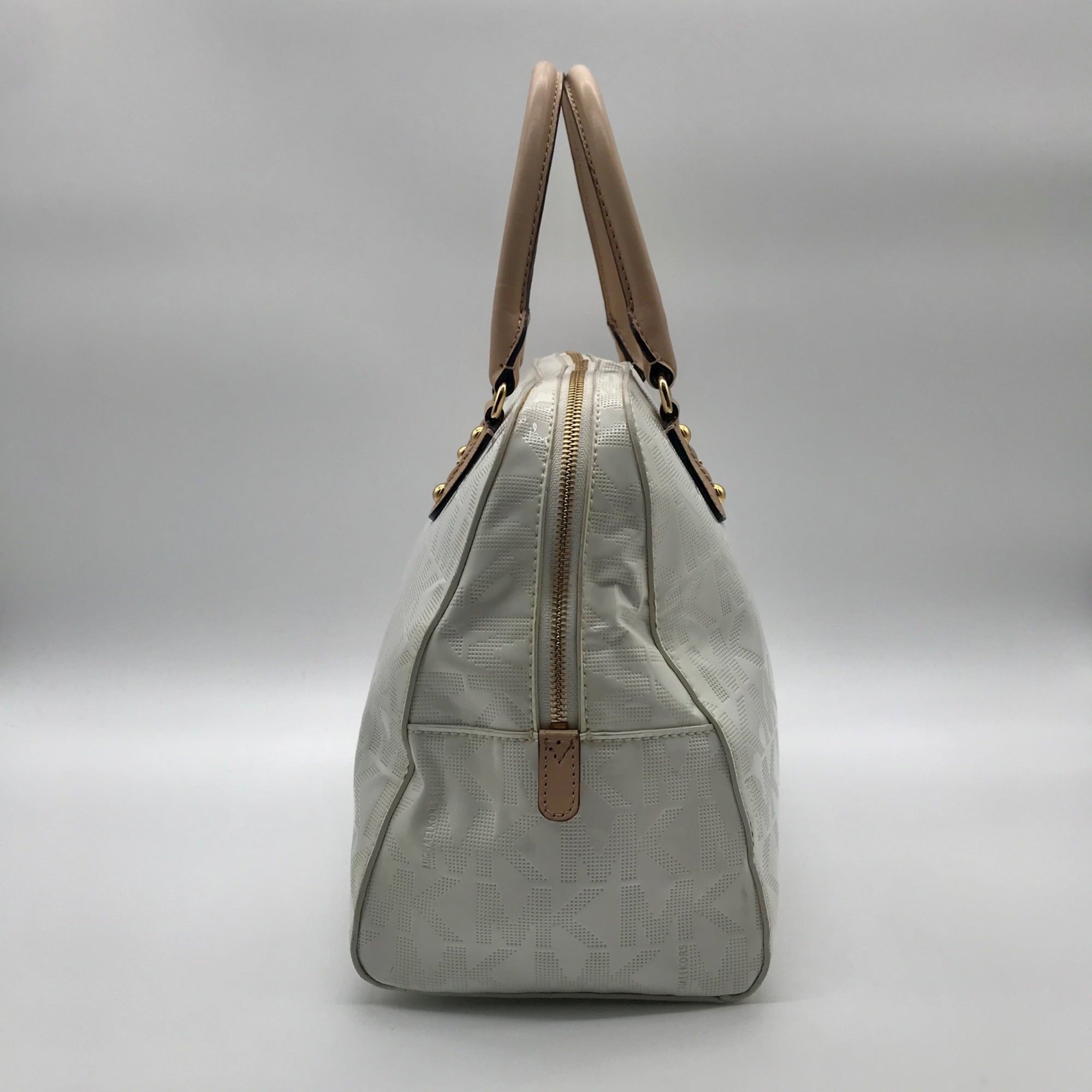Michael Kors White Patent Leather Cindy Convertible Satchel &amp; Wallet