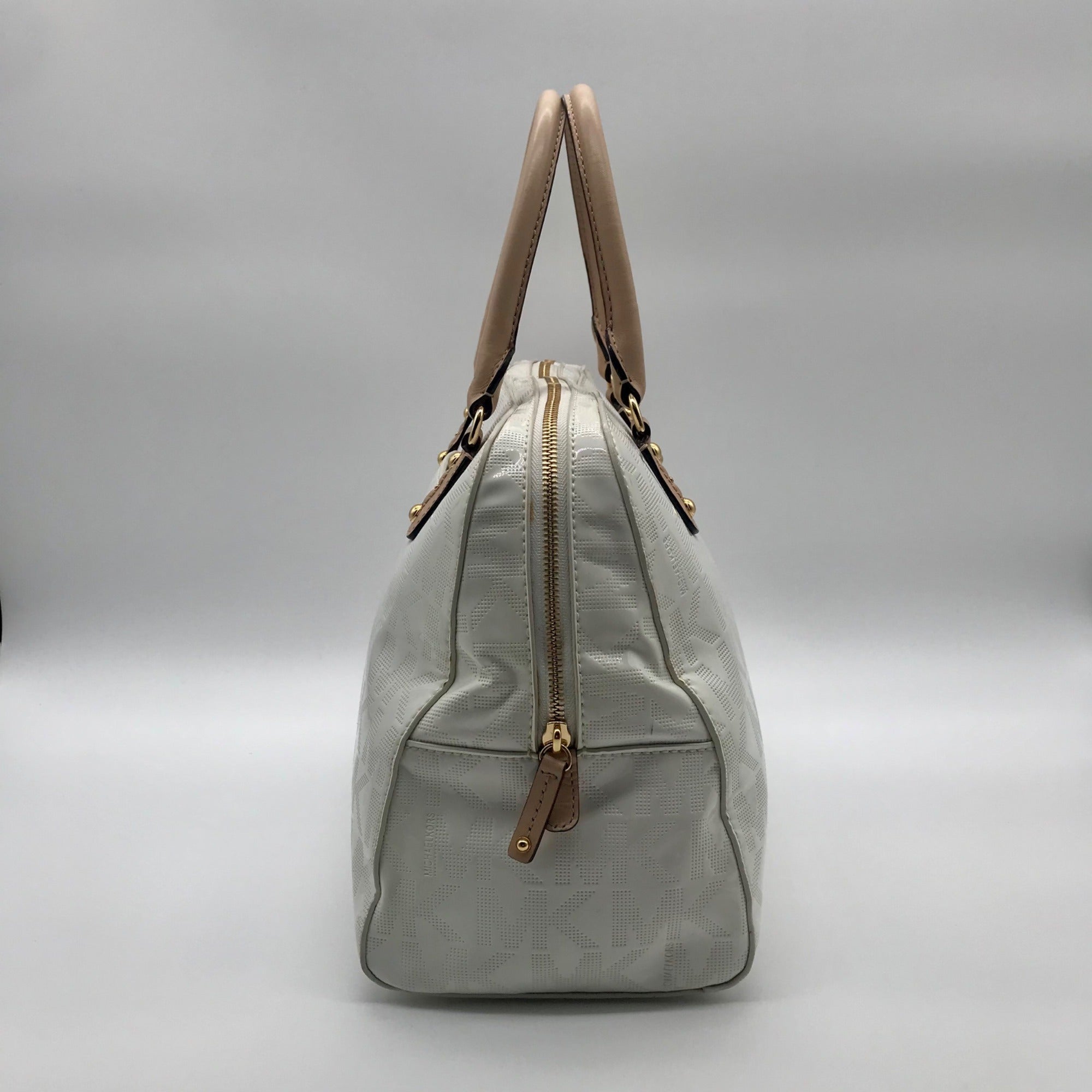 Michael Kors White Patent Leather Cindy Convertible Satchel &amp; Wallet