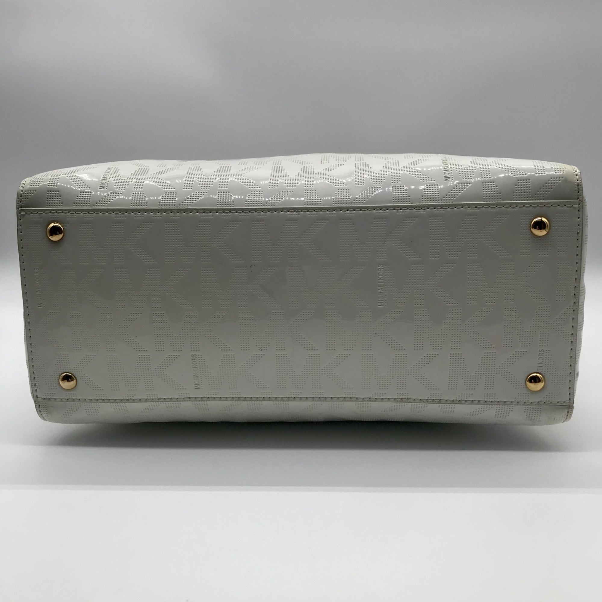 Michael Kors White Patent Leather Cindy Convertible Satchel &amp; Wallet
