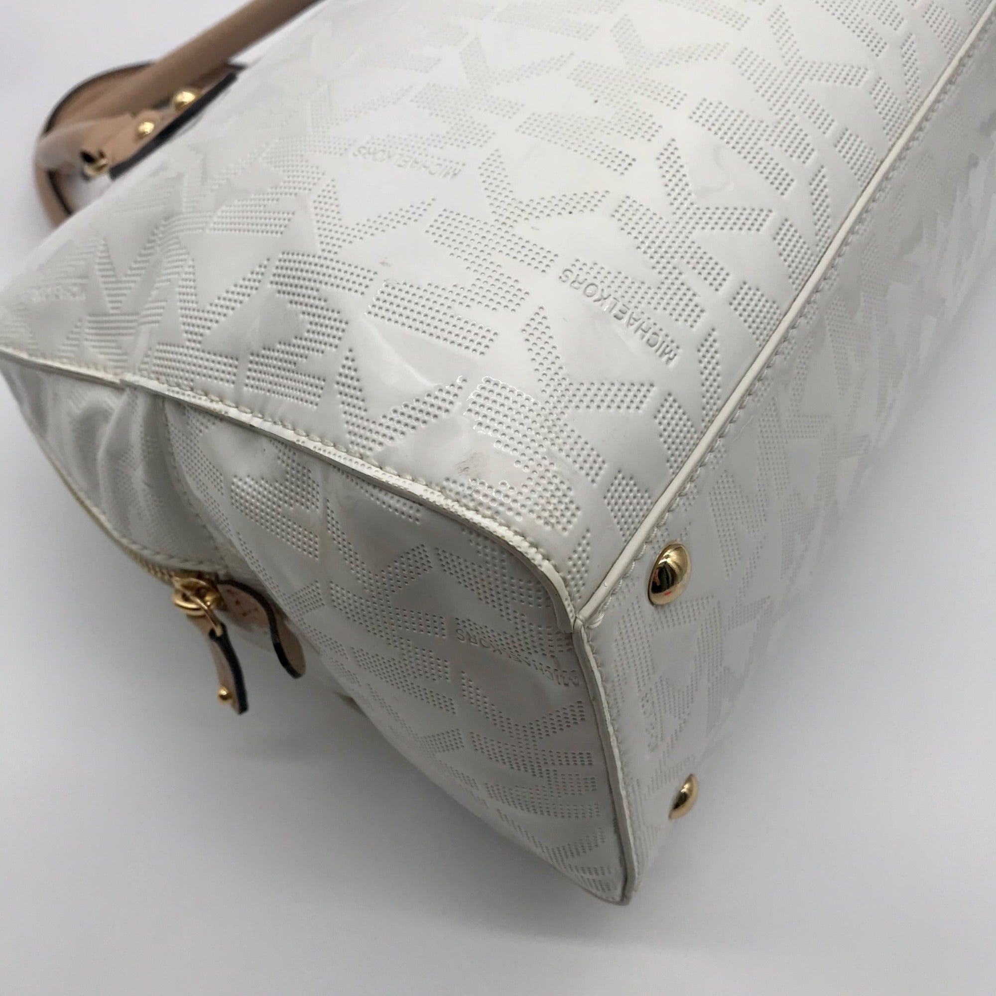 Michael Kors White Patent Leather Cindy Convertible Satchel &amp; Wallet