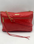 Rebecca Minkoff Red Pebbled leather Mini 5-Zip Crossbody Bag