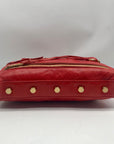Rebecca Minkoff Red Pebbled leather Mini 5-Zip Crossbody Bag
