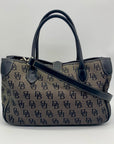 Dooney & Bourke Black and Grey Signature Canvas Tote Bag
