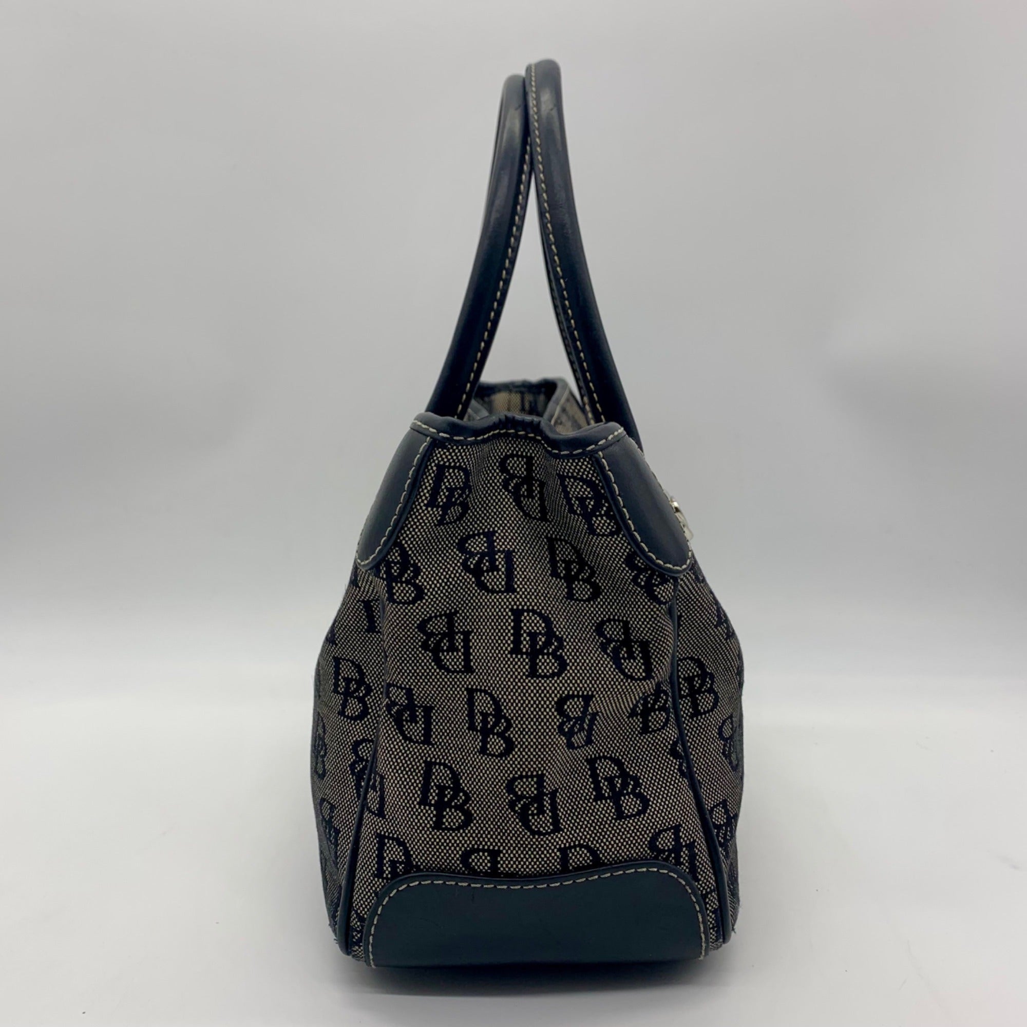 Dooney &amp; Bourke Black and Grey Signature Canvas Tote Bag