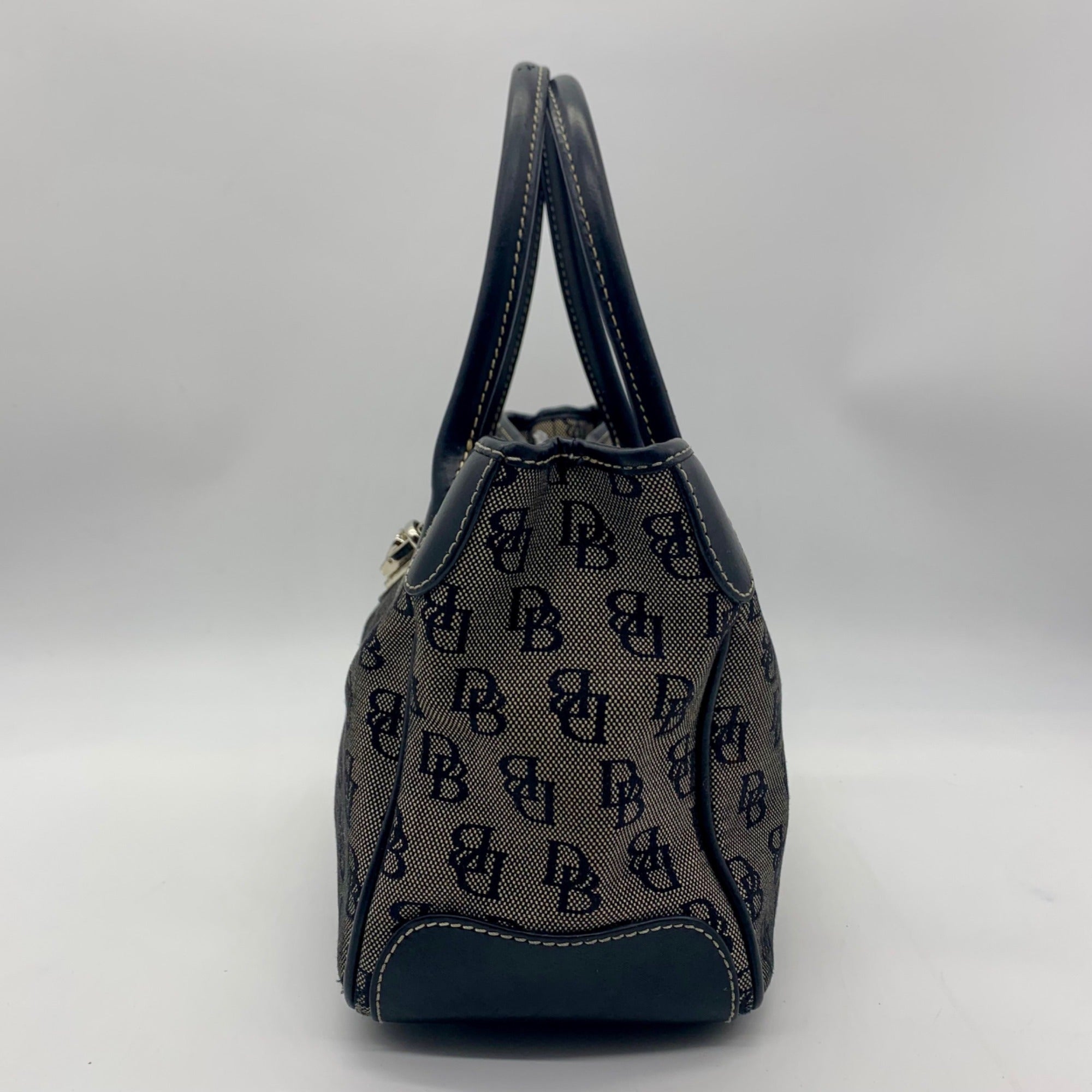 Dooney &amp; Bourke Black and Grey Signature Canvas Tote Bag