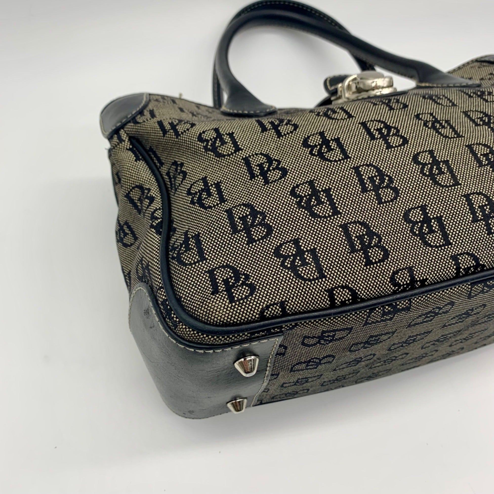 Dooney &amp; Bourke Black and Grey Signature Canvas Tote Bag