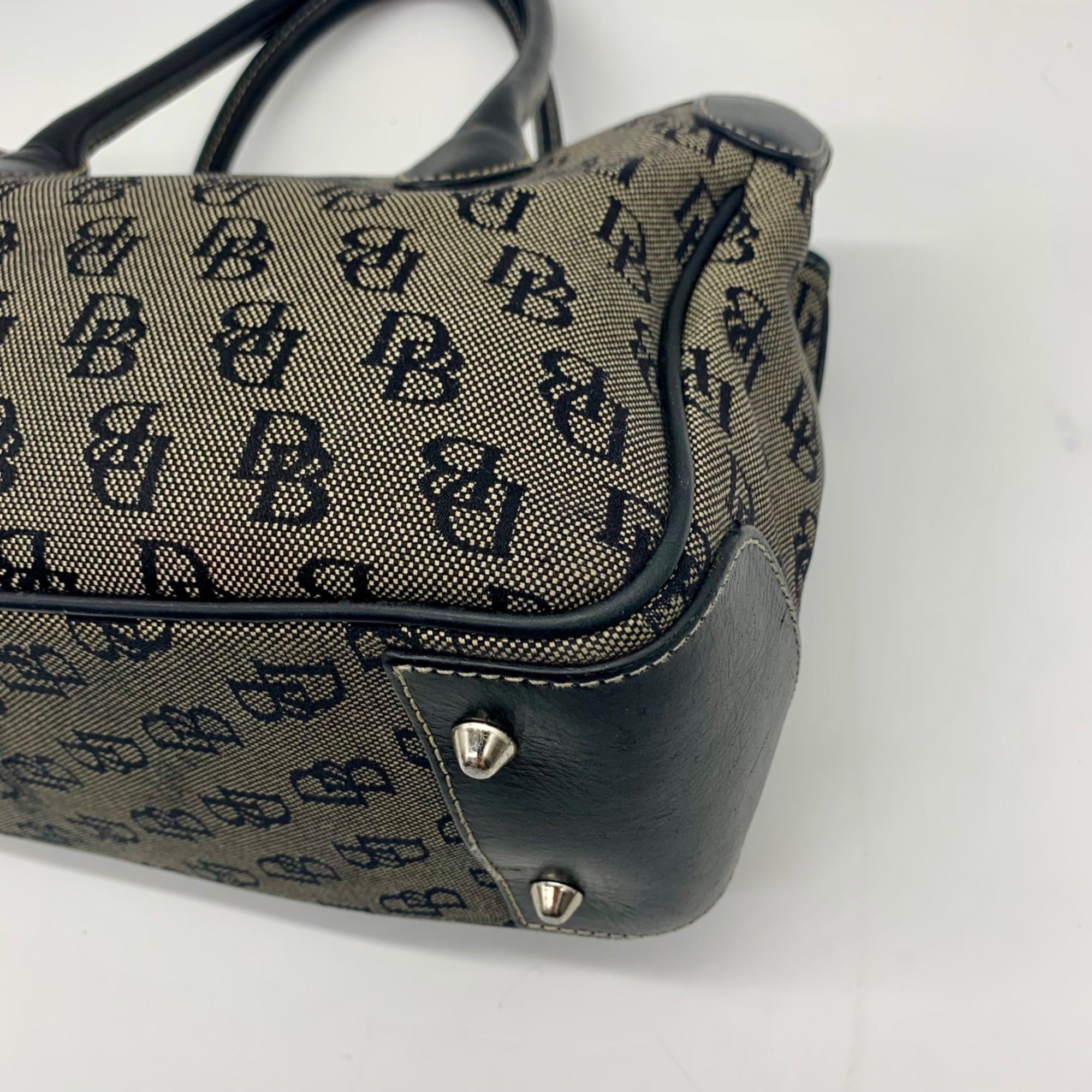 Dooney &amp; Bourke Black and Grey Signature Canvas Tote Bag