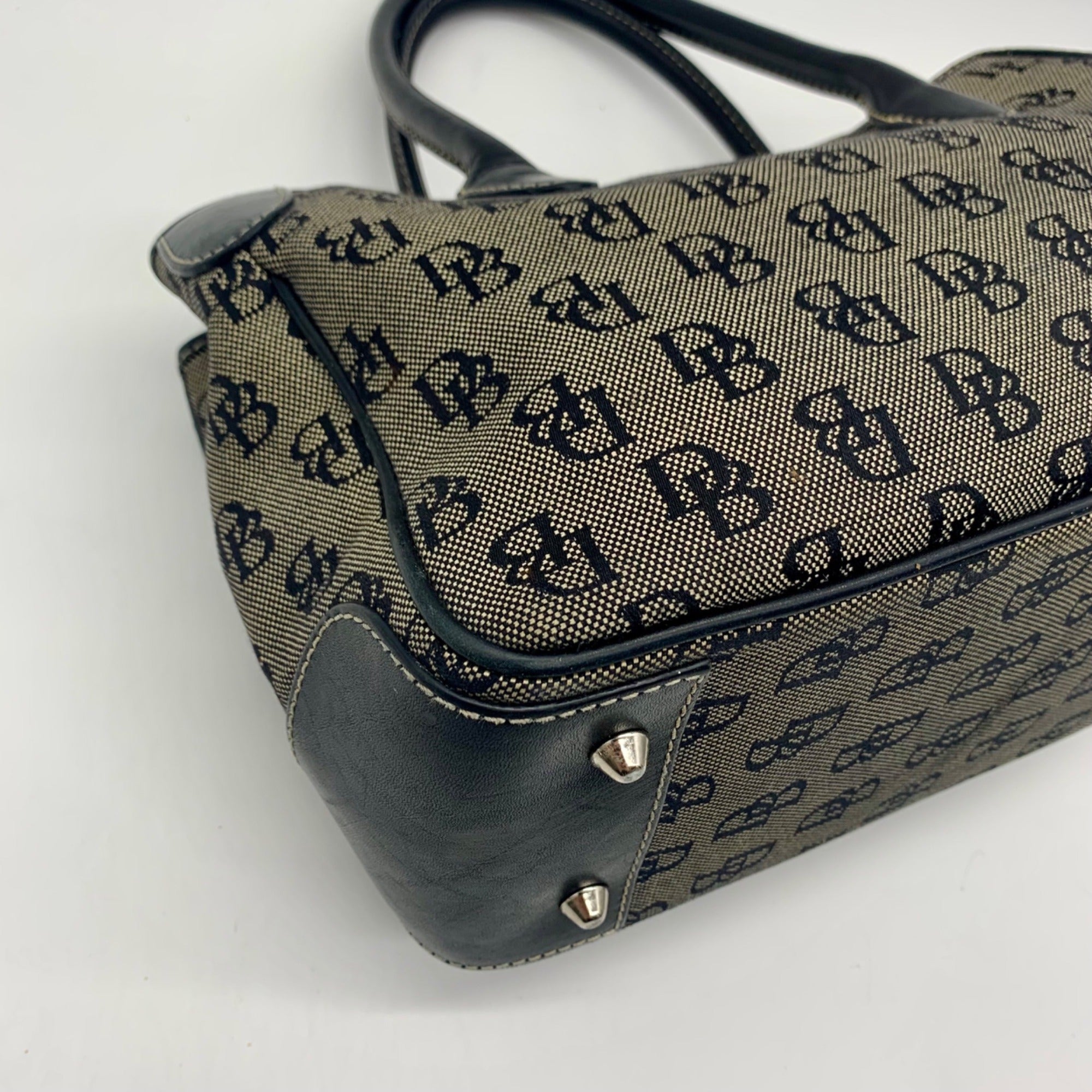 Dooney &amp; Bourke Black and Grey Signature Canvas Tote Bag