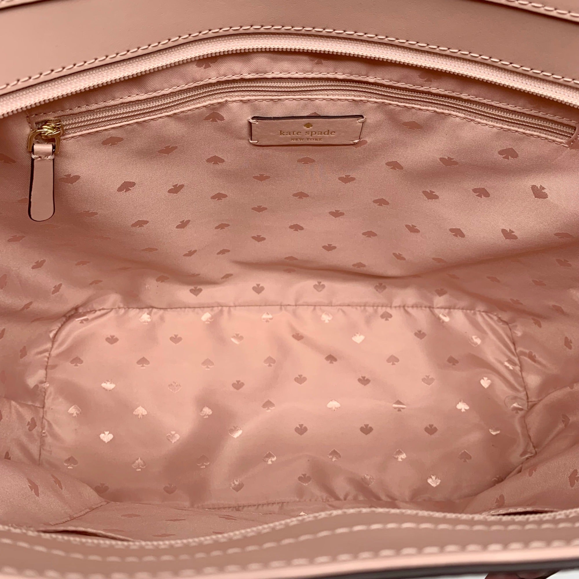 Kate Spade Pink Leather Zip Top Kelsey Tote