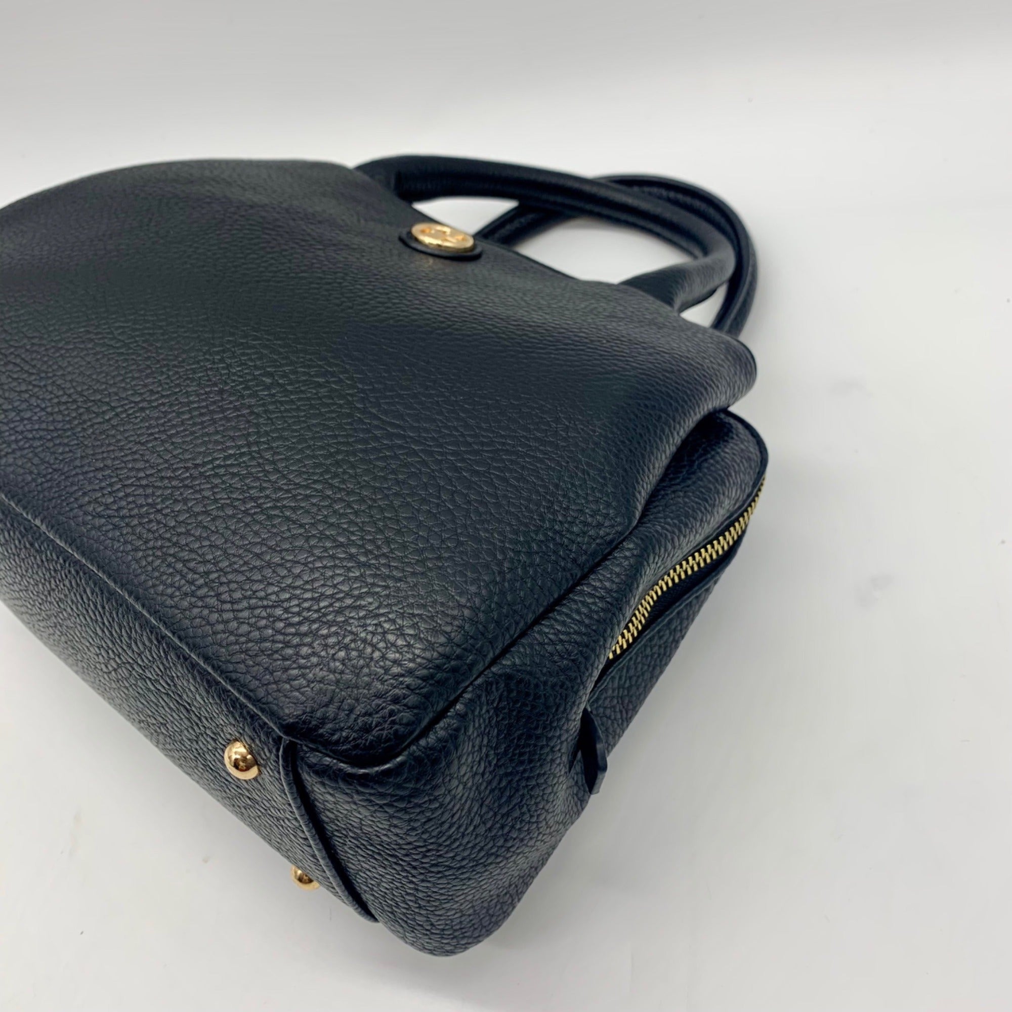 Giani Bernini Black Pebble Leather Small Satchel Bag