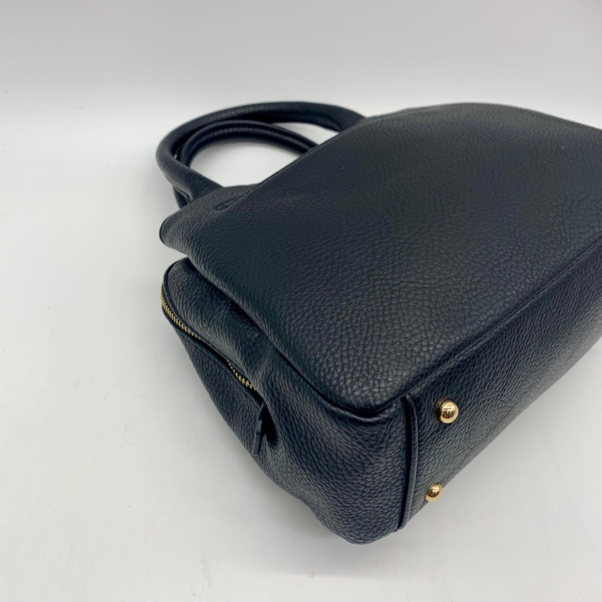 Giani Bernini Black Pebble Leather Small Satchel Bag
