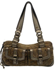 Fossil Gold Paisley Jacquard Tapestry Shoulder Bag