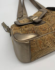 Fossil Gold Paisley Jacquard Tapestry Shoulder Bag