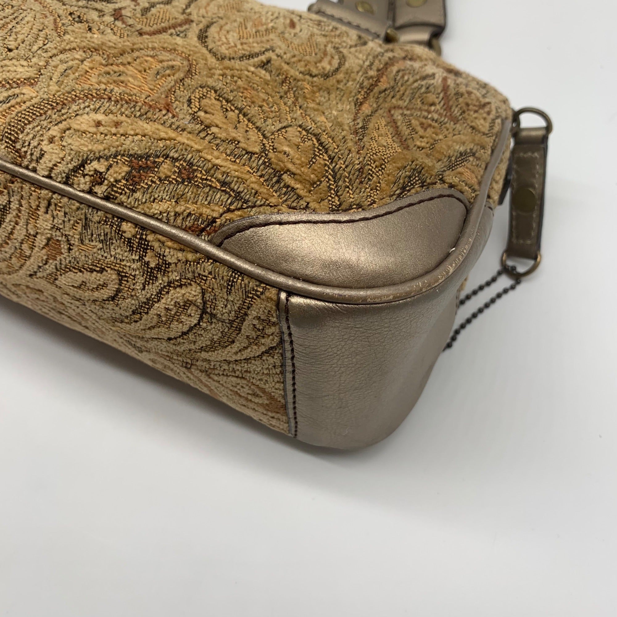 Fossil Gold Paisley Jacquard Tapestry Shoulder Bag