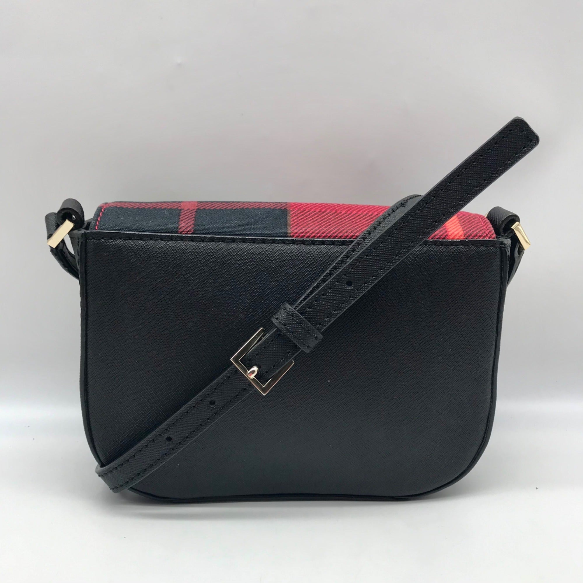 Kate Spade Red Plaid Canvas Carsen Newbury Lane Crossbody Bag