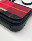 Kate Spade Red Plaid Canvas Carsen Newbury Lane Crossbody Bag