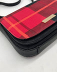 Kate Spade Red Plaid Canvas Carsen Newbury Lane Crossbody Bag