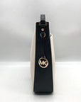 Michael Kors Beige Canvas & Leather Messenger Stripe Crossbody Bag