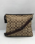 Coach Brown & Tan Jacquard Canvas Signature Stripe Crossbody Bag F28502