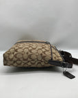 Coach Brown & Tan Jacquard Canvas Signature Stripe Crossbody Bag F28502