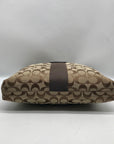 Coach Brown & Tan Jacquard Canvas Signature Stripe Crossbody Bag F28502