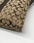 Coach Brown & Tan Jacquard Canvas Signature Stripe Crossbody Bag F28502