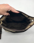 Coach Brown & Tan Jacquard Canvas Signature Stripe Crossbody Bag F28502