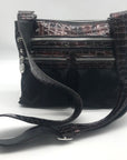 Brighton Black & Brown Croc Embossed Patent Leather Go Go Crossbody Bag