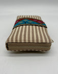 MMS Brands Tan and Cream Striped Wallet
